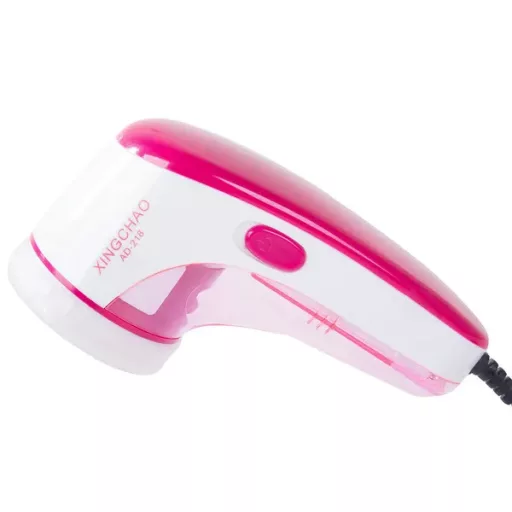 USB-s szöszeltávolító és textilborotva, 3 pengével, fehér/rózsaszín