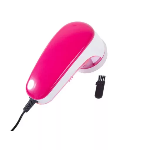 USB-s szöszeltávolító és textilborotva, 3 pengével, fehér/rózsaszín