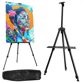   Alumínium festőállvány állítható lábakkal (51-160 cm), fekete