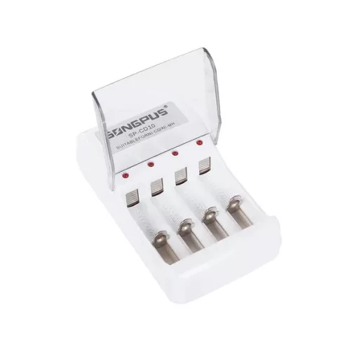 AA/AAA tölthető elem töltő LED kijelzővel, 4×AA akku, 220 V, fehér