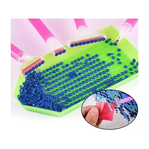 22 részes gyémántszemes hímző kiegészítő készlet, 28 rekeszes tárolóval