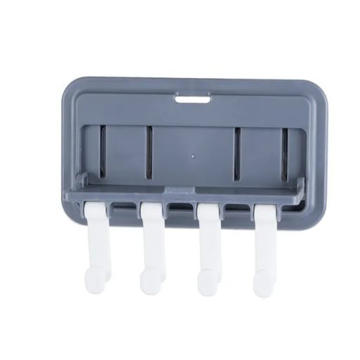 Falra ragasztható konyhai akasztó 4 kampóval, lehajtható polccal