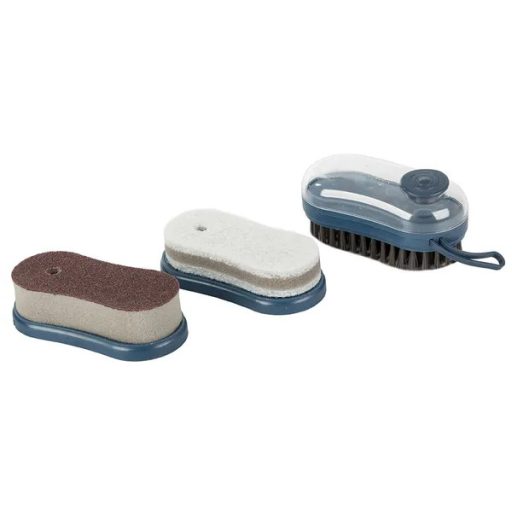 Folyadékadagolós súrolókefe 3 cserélhető fejjel, 11,5 cm