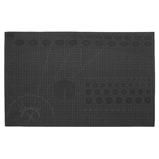 Öngyógyító modellező vágószőnyeg sablonokkal, kétoldalas, 60x90 cm, fekete