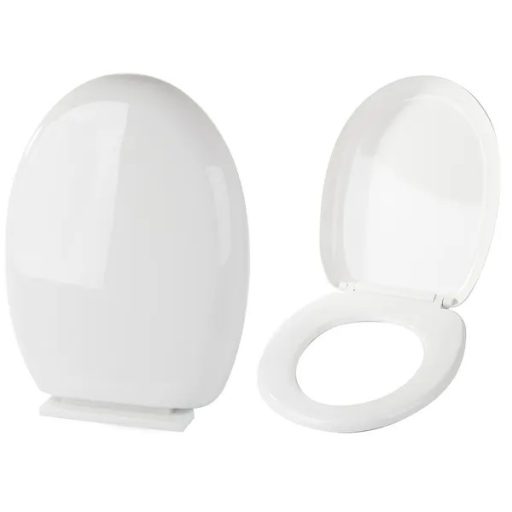 Univerzális puha záródású WC-ülőke, fehér, ovális, 11-18 cm furattáv