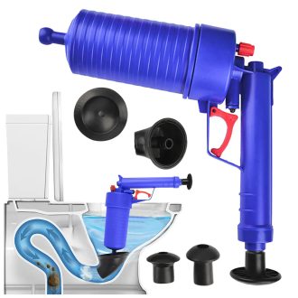 Duguláselhárító kézipisztoly 4 fejjel, műanyag, kék