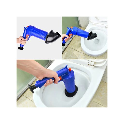 Duguláselhárító kézipisztoly 4 fejjel, műanyag, kék