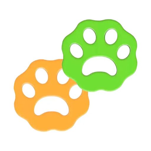 Mosógépbe való szőreltávolító tappancs, 2 db, 9 cm, zöld-narancs