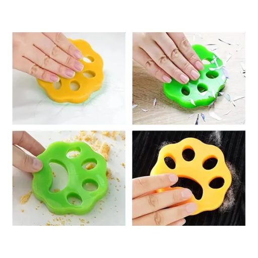 Mosógépbe való szőreltávolító tappancs, 2 db, 9 cm, zöld-narancs