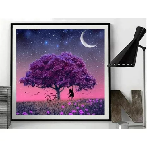 Varázsfa 5D gyémántszemes kirakó készlet, 30×30 cm vászon