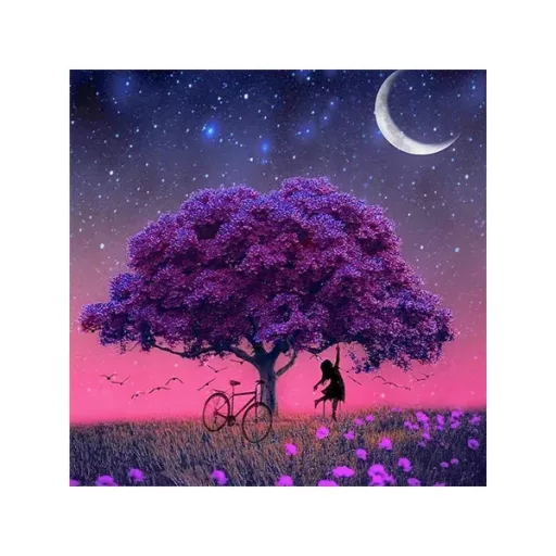 Varázsfa 5D gyémántszemes kirakó készlet, 30×30 cm vászon