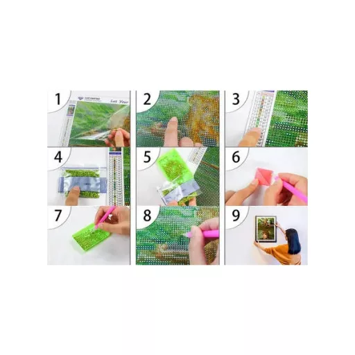 Varázsfa 5D gyémántszemes kirakó készlet, 30×30 cm vászon