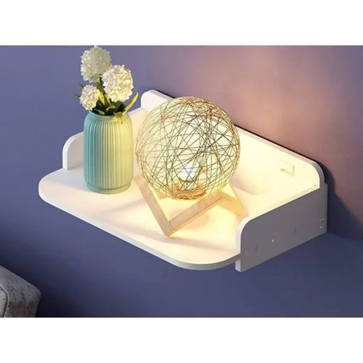 Fali "Flowers" könyvespolc, fehér matt, 24×19×7 cm, műanyag