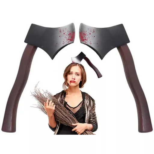 Halloween műanyag balta fejpánt – jelmezkiegészítő, 27 cm