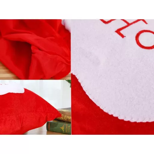 Mikulás ajándékzsák, nagy méret, piros, 60×50 cm szalaggal