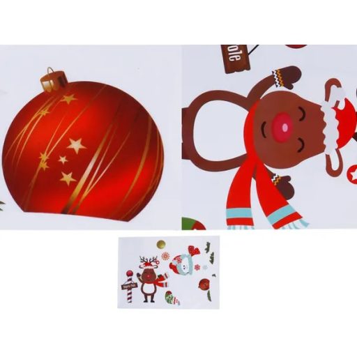 Karácsonyi öntapadós ablakmatrica fenyőfás 35×50 cm, újrahasználható