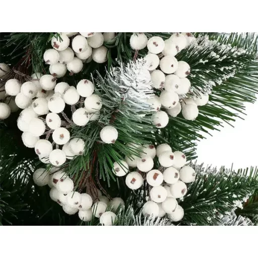 Deres fehér berkenyebogyó dekoráció 5×40 db, formázható drótos csokor