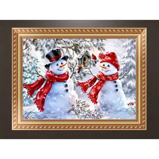 5D gyémántfestő készlet hóember mintával, 30×40 cm