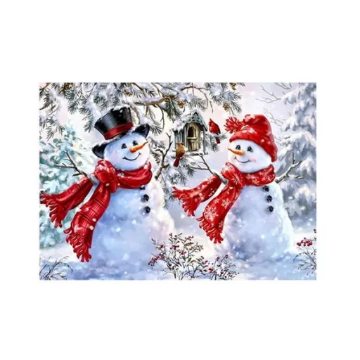 5D gyémántfestő készlet hóember mintával, 30×40 cm