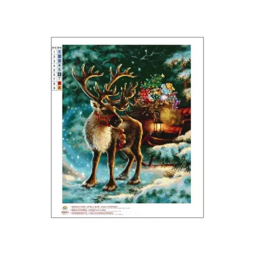 5D gyémántszemes festőkészlet karácsonyi rénszarvassal, 30×40 cm