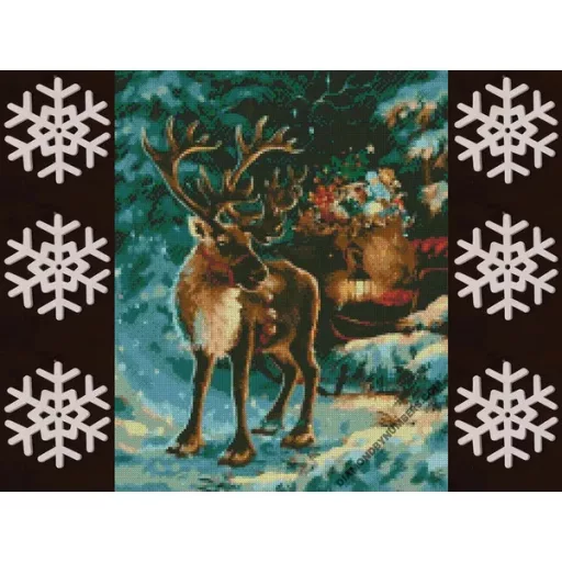 5D gyémántszemes festőkészlet karácsonyi rénszarvassal, 30×40 cm