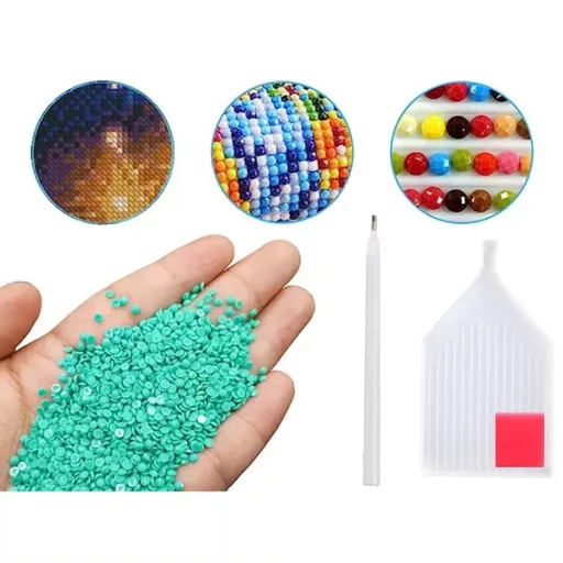 5D gyémántszemes festőkészlet karácsonyi rénszarvassal, 30×40 cm