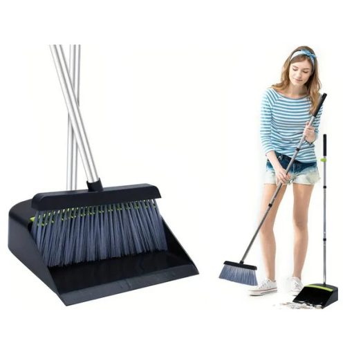 Állítható, hosszú nyelű seprű és öntisztító lapát készlet 130 cm