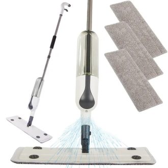   Permetezős lapos felmosó, 400 ml tartály, 3 mikroszálas párna, 125 cm