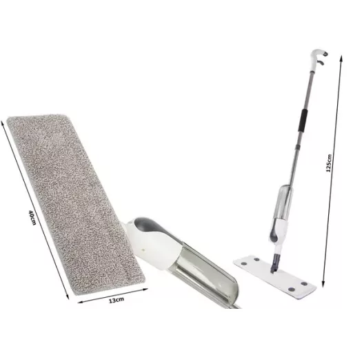 Permetezős lapos felmosó, 400 ml tartály, 3 mikroszálas párna, 125 cm