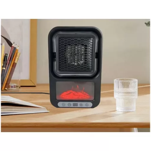 Elektromos kandalló hatású hősugárzó, 500 W, termosztátos, időzítős