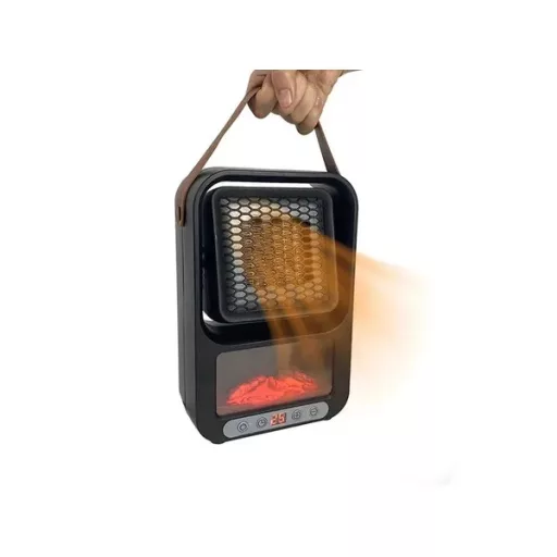 Elektromos kandalló hatású hősugárzó, 500 W, termosztátos, időzítős