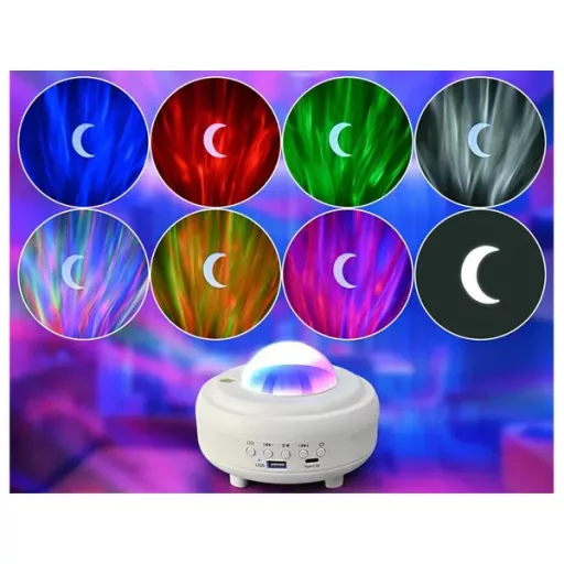 LED csillag- és sarki fény projektor éjjeli fény Bluetooth hangszóróval
