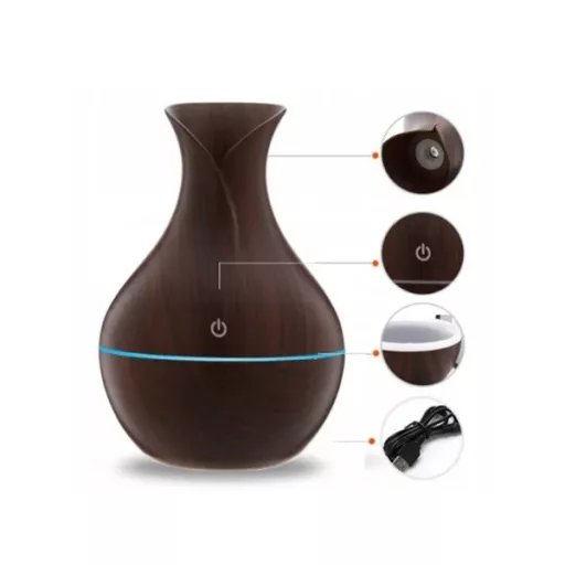 Ultrahangos 200 ml aroma diffúzor és légnedvesítő RGB világítással USB