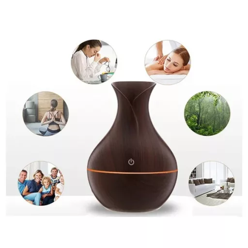 Ultrahangos 200 ml aroma diffúzor és légnedvesítő RGB világítással USB