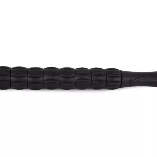 360° masszírozó henger hát- és testfájdalomra, 9 forgó görgő, 42 cm, fekete