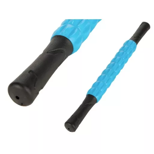 360° masszázs henger 9 görgővel, hát- és testmasszírozó, 42 cm, kék