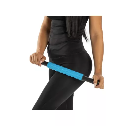 360° masszázs henger 9 görgővel, hát- és testmasszírozó, 42 cm, kék