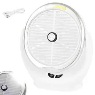   Vezeték nélküli asztali ventilátor LED fénnyel, USB-ről tölthető, 3 fokozat
