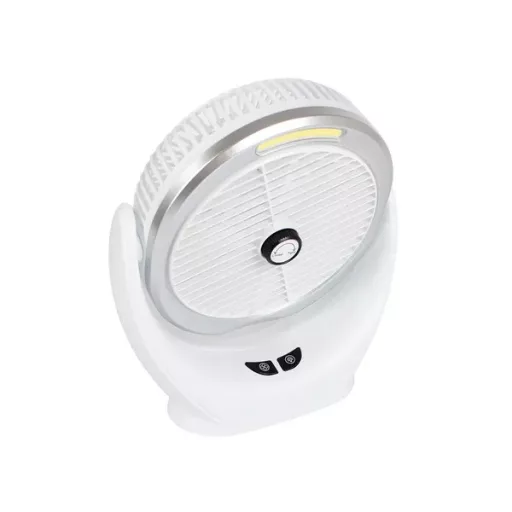 Vezeték nélküli asztali ventilátor LED fénnyel, USB-ről tölthető, 3 fokozat