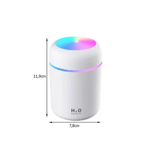 Mini párásító és aroma diffúzor - USB csatlakozással, RGB fényekkel