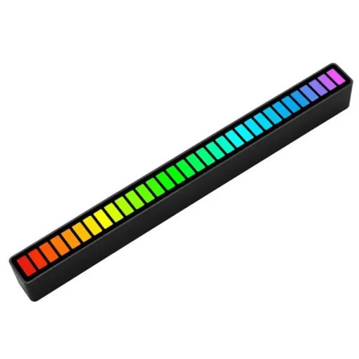 Hangra reagáló USB-C RGB LED fénycsík, 32 LED, akkumulátoros, 18 mód