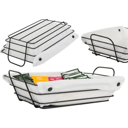 Loft fém drótkosár levehető béléssel, 31×22 cm, gyümölcs- kenyértartó