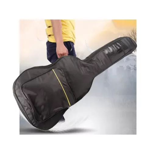 Akusztikus klasszikus gitártok, fekete, állítható pánttal és zsebekkel