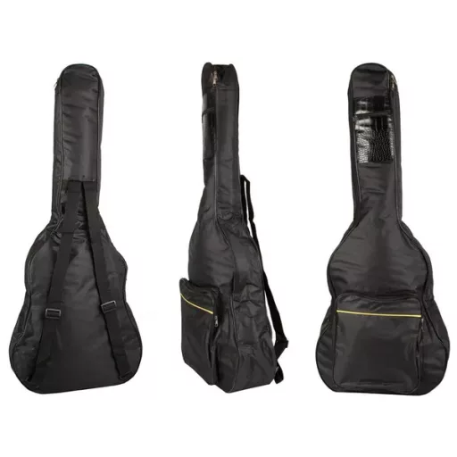 Akusztikus klasszikus gitártok, fekete, állítható pánttal és zsebekkel