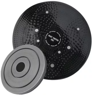   Mágneses 360° fitness twister lábmasszírozó korong, fekete, 24,5 cm