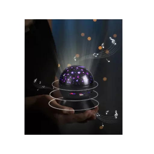 Csillagos égbolt LED vetítő éjjeli lámpa Bluetooth hangszóróval, USB/SD, fehér