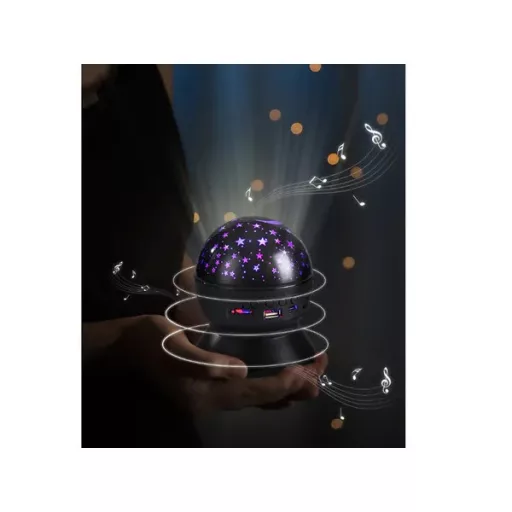 Csillagprojektor éjjeli LED fény Bluetooth hangszóróval, USB/microSD, 10 W