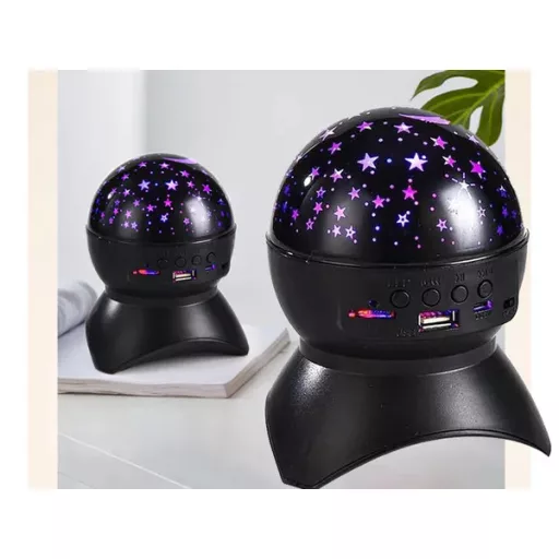 Csillagprojektor éjjeli LED fény Bluetooth hangszóróval, USB/microSD, 10 W