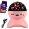 Csillag projektor LED hangszóróval, Bluetooth/USB, rózsaszín éjjeli fény