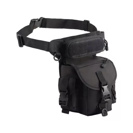 Vízálló taktikai combtáska, 6 zsebes, állítható pánttal, 31×20×13 cm